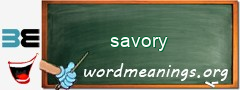 WordMeaning blackboard for savory